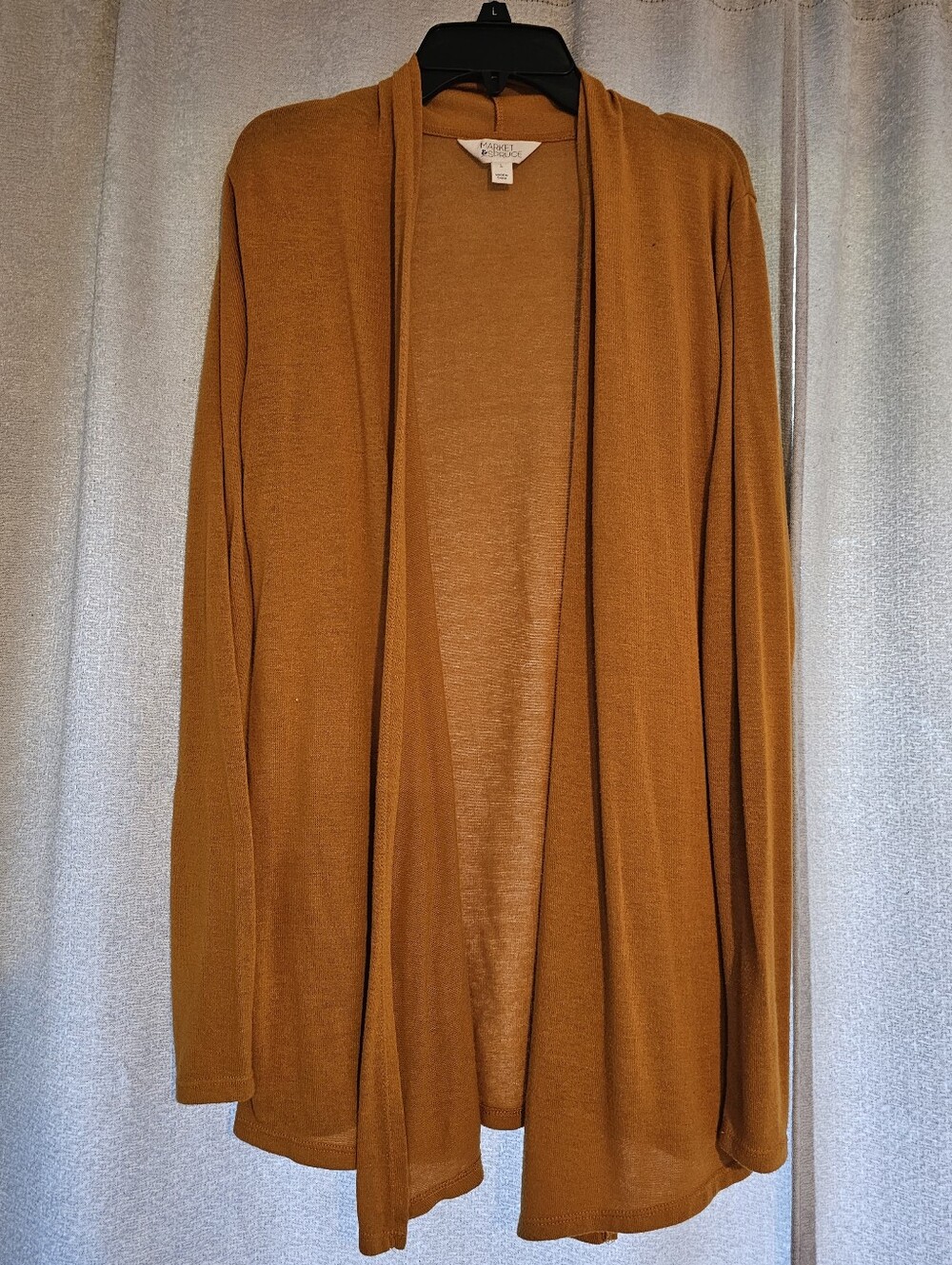 Market & Spruce Lightweight Open-Front Cardigan in Rust Brown